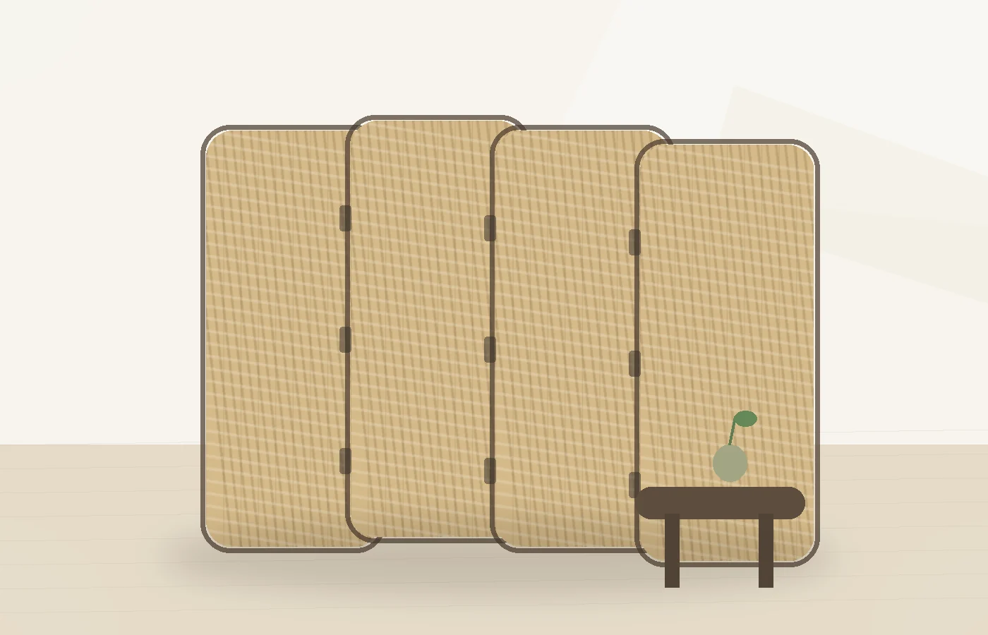 Bamboo & Rattan Weave Direction concept folding screen room divider for eco-conscious interiors