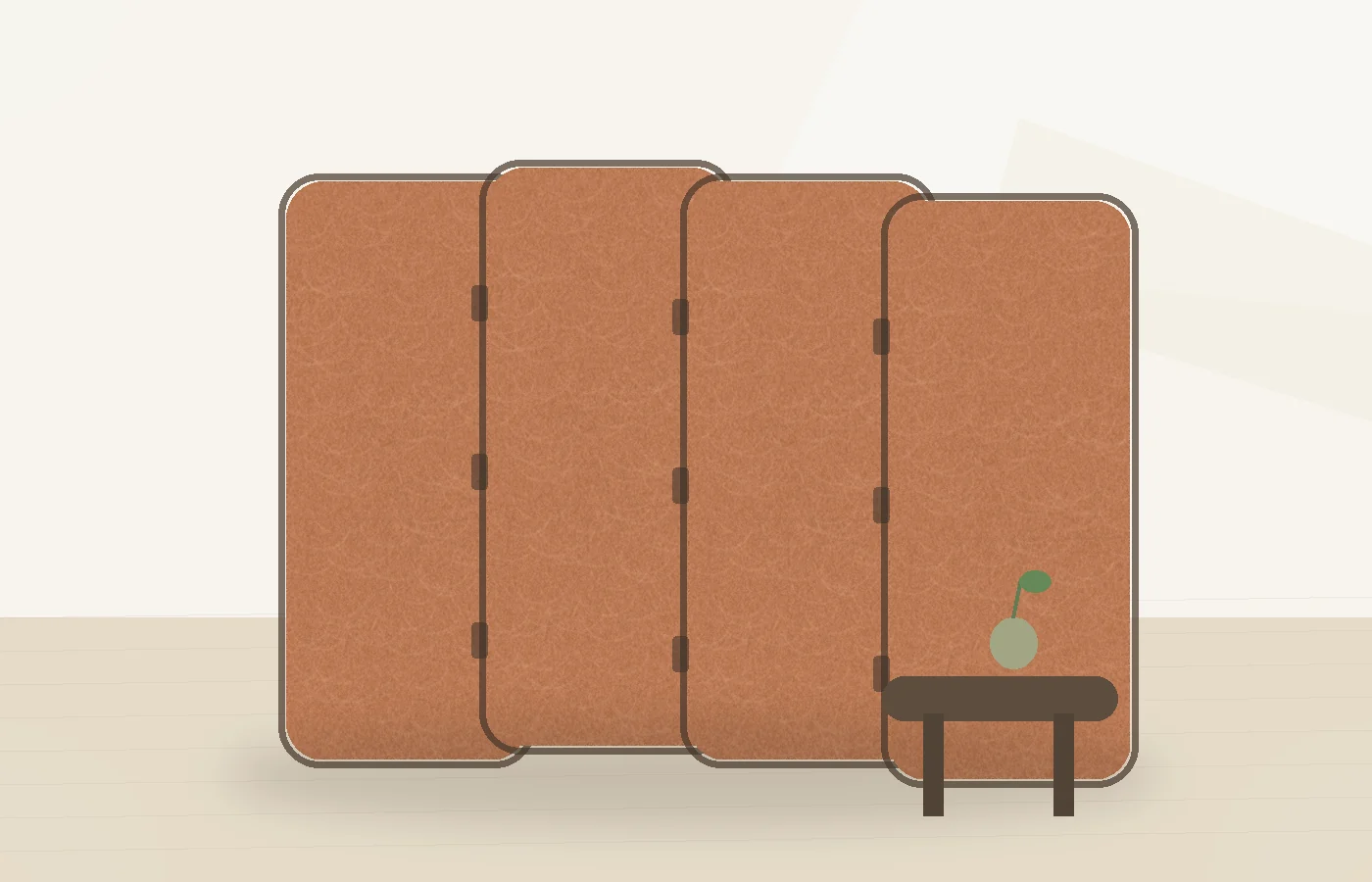 Clay Mineral Plaster Direction concept folding screen room divider for eco-conscious interiors