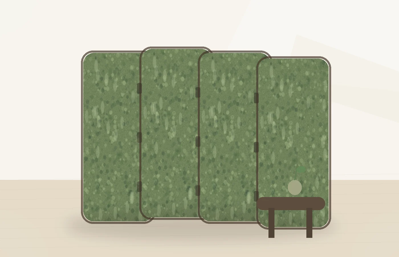 Moss-Inspired Green Texture Direction concept folding screen room divider for eco-conscious interiors