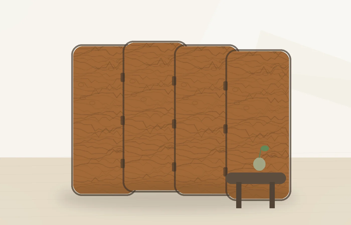 Warm Wood Grain Direction concept folding screen room divider for eco-conscious interiors